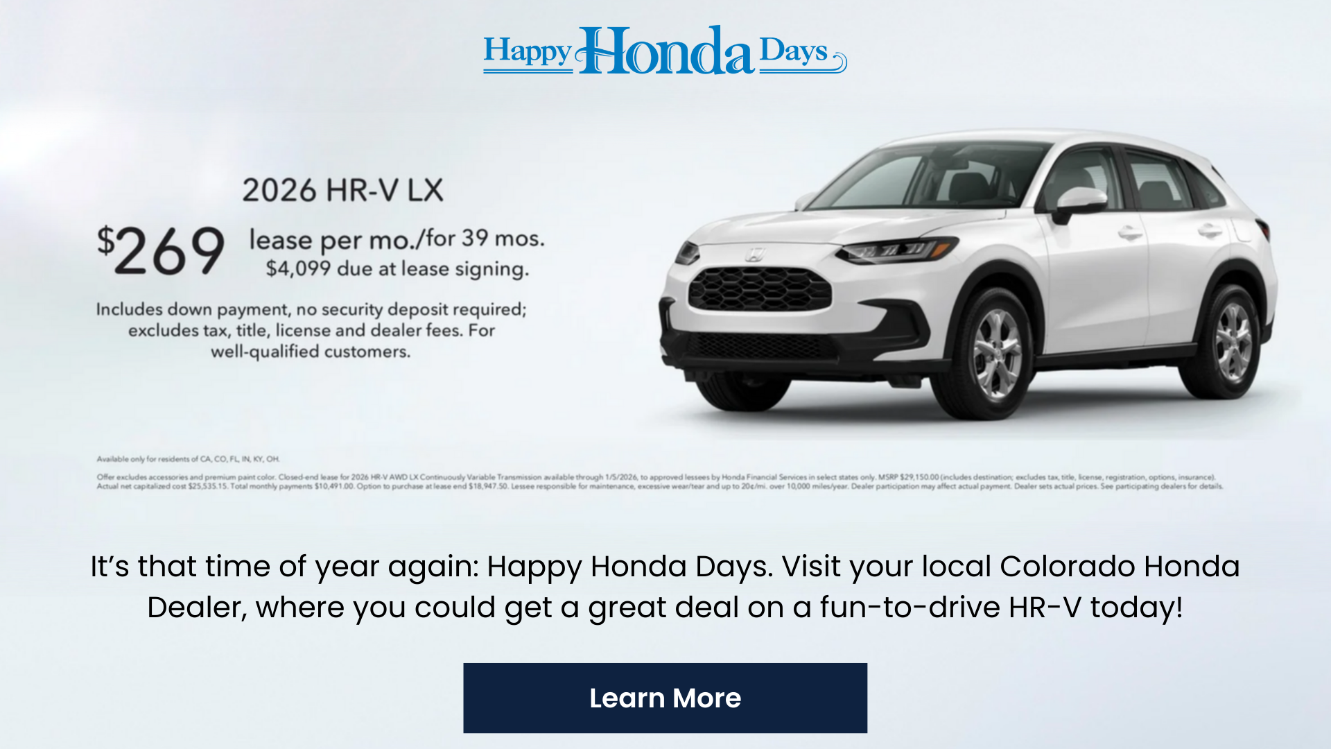 CO Honda Sponsorship AD